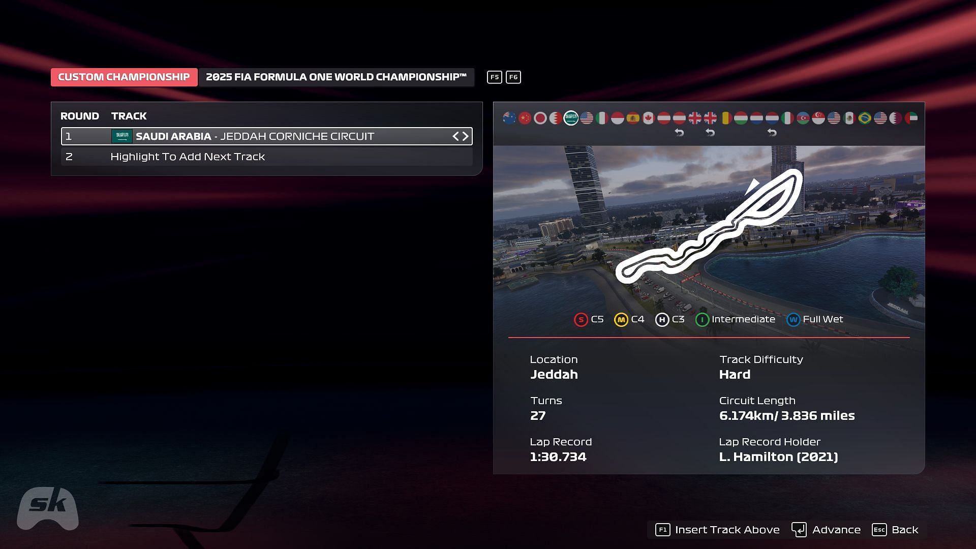 Jeddah Corniche Circuit in F1 25 (Image via EA Sports/SK Gaming)